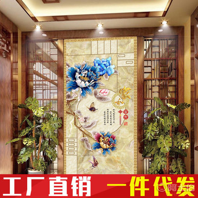 【彩色王中式客廳玄關(guān)走廊過道壁紙藝術(shù)墻紙3D立體定制壁畫墻布無紡布墻紙】 - 產(chǎn)品庫